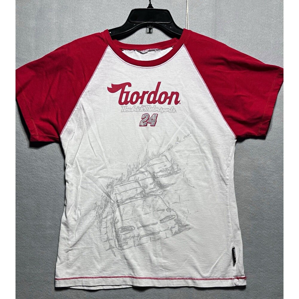 NASCAR Jeff Gordon Hendrick Motorsports 24 Raglan T-Shirt size small White /Red